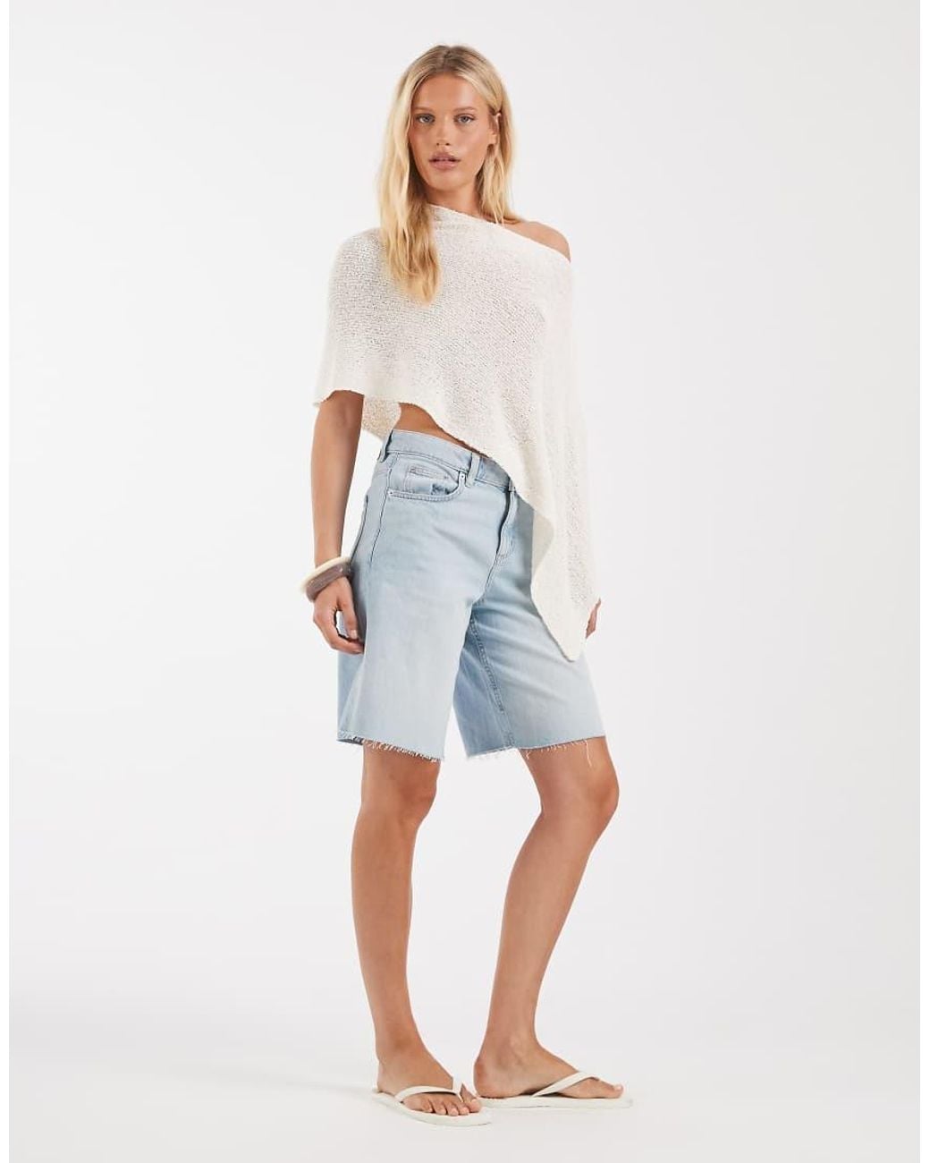 ASOS White Knitted Slub Cape
