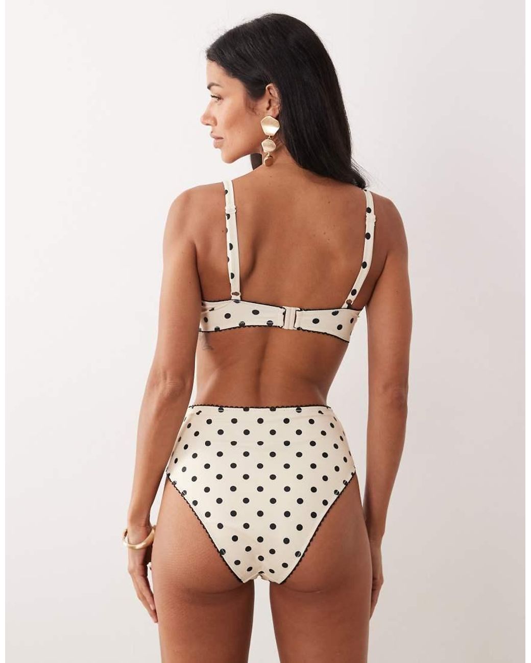 Peek & Beau Multicolor High Waist Bikini Bottom With Trim Detail
