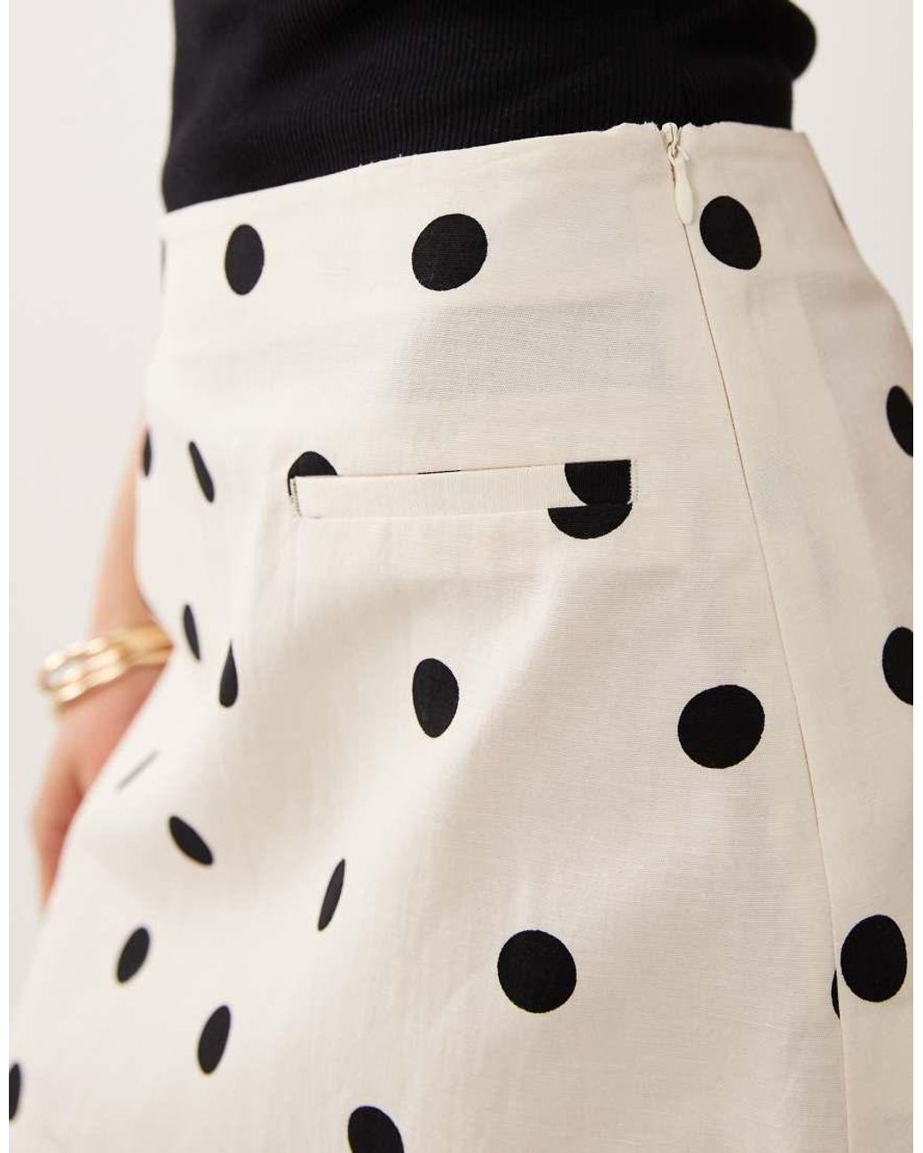 ASOS Black Linen Blend Mini Skirt