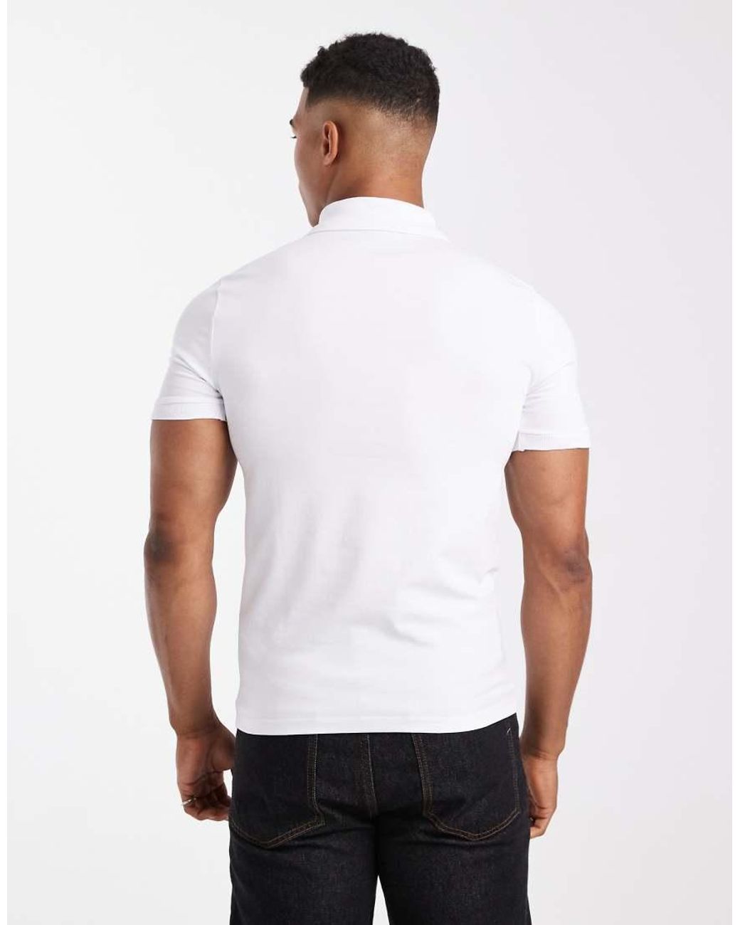 Polo Básico Ajustado De ASOS de hombre de color White