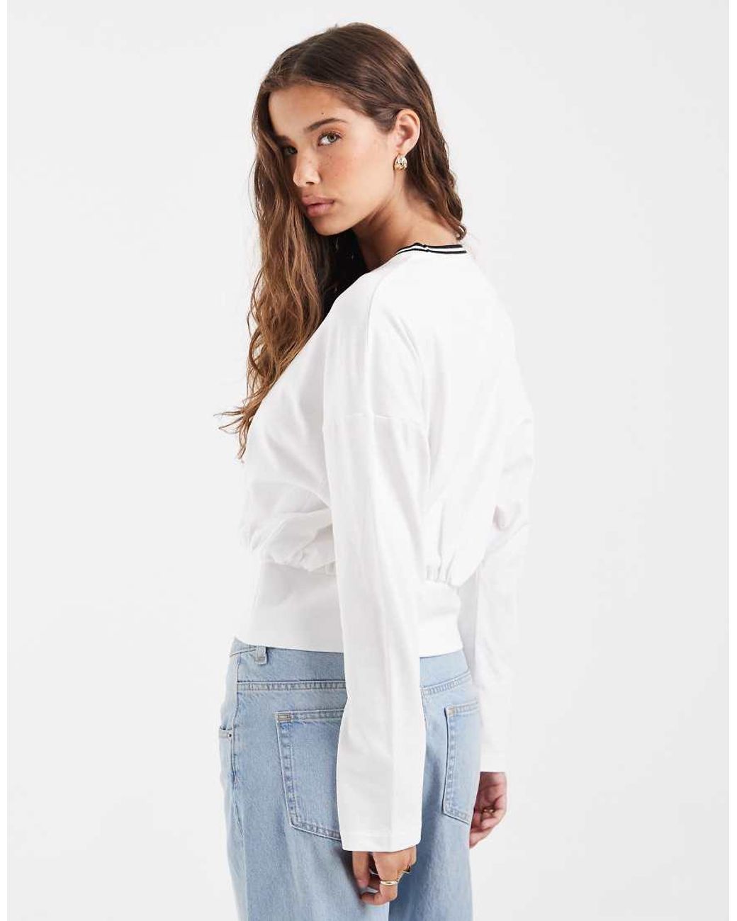 Fred Perry White Twin Tipped Long Sleeve T-Shirt