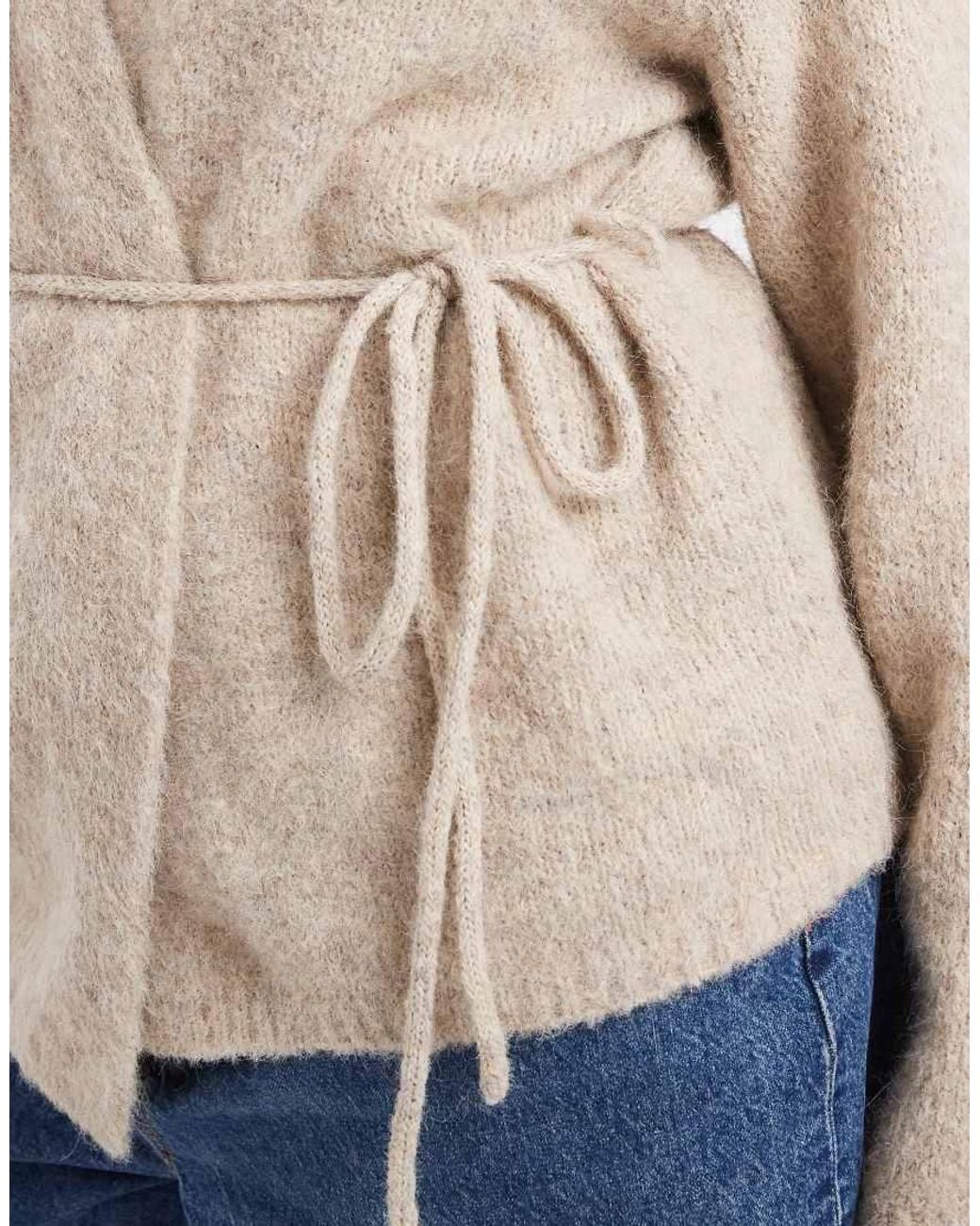 Vero Moda Natural Tie Waist Knitted Cardigan