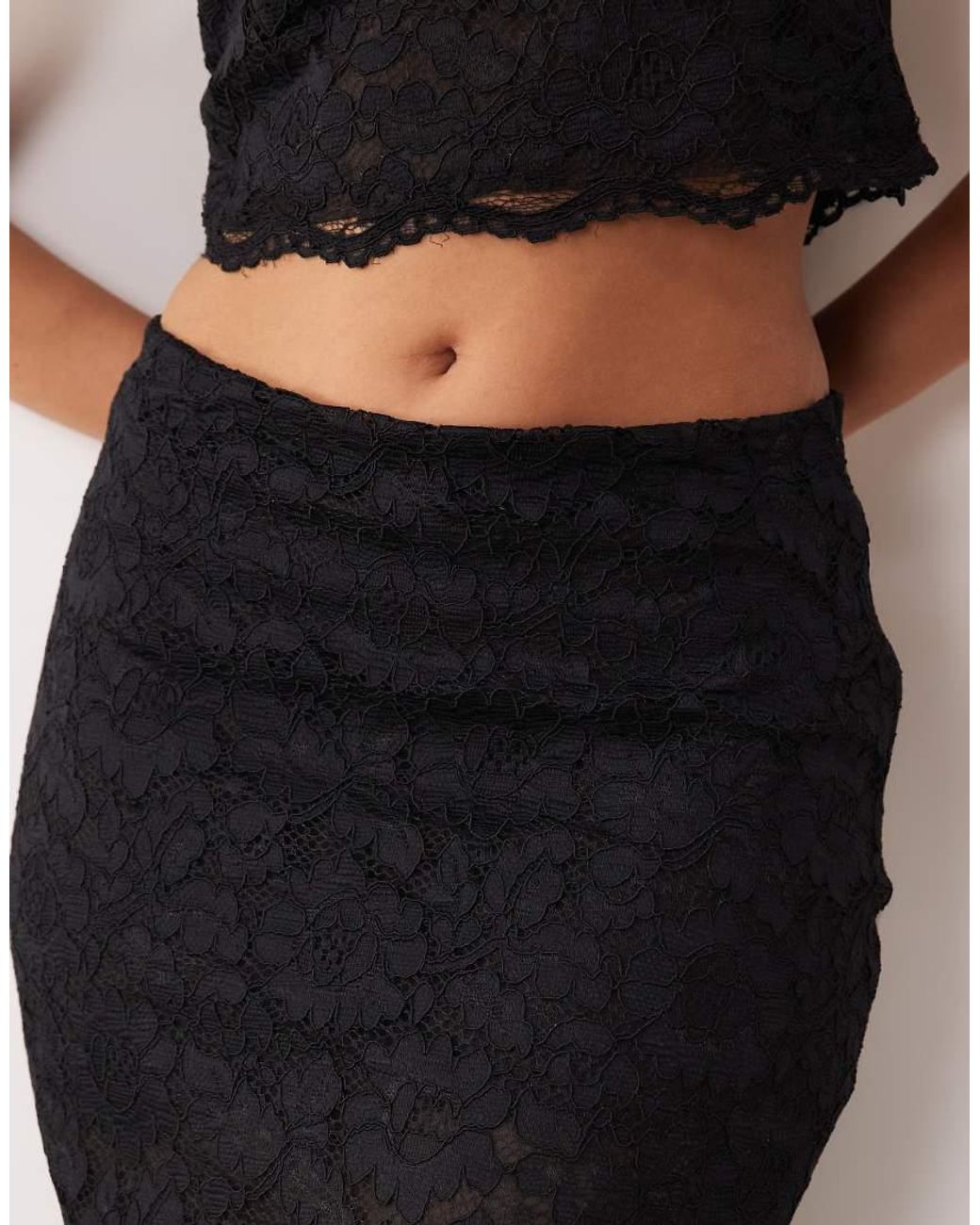 ASOS Black Lace Maxi Skirt Co-ord