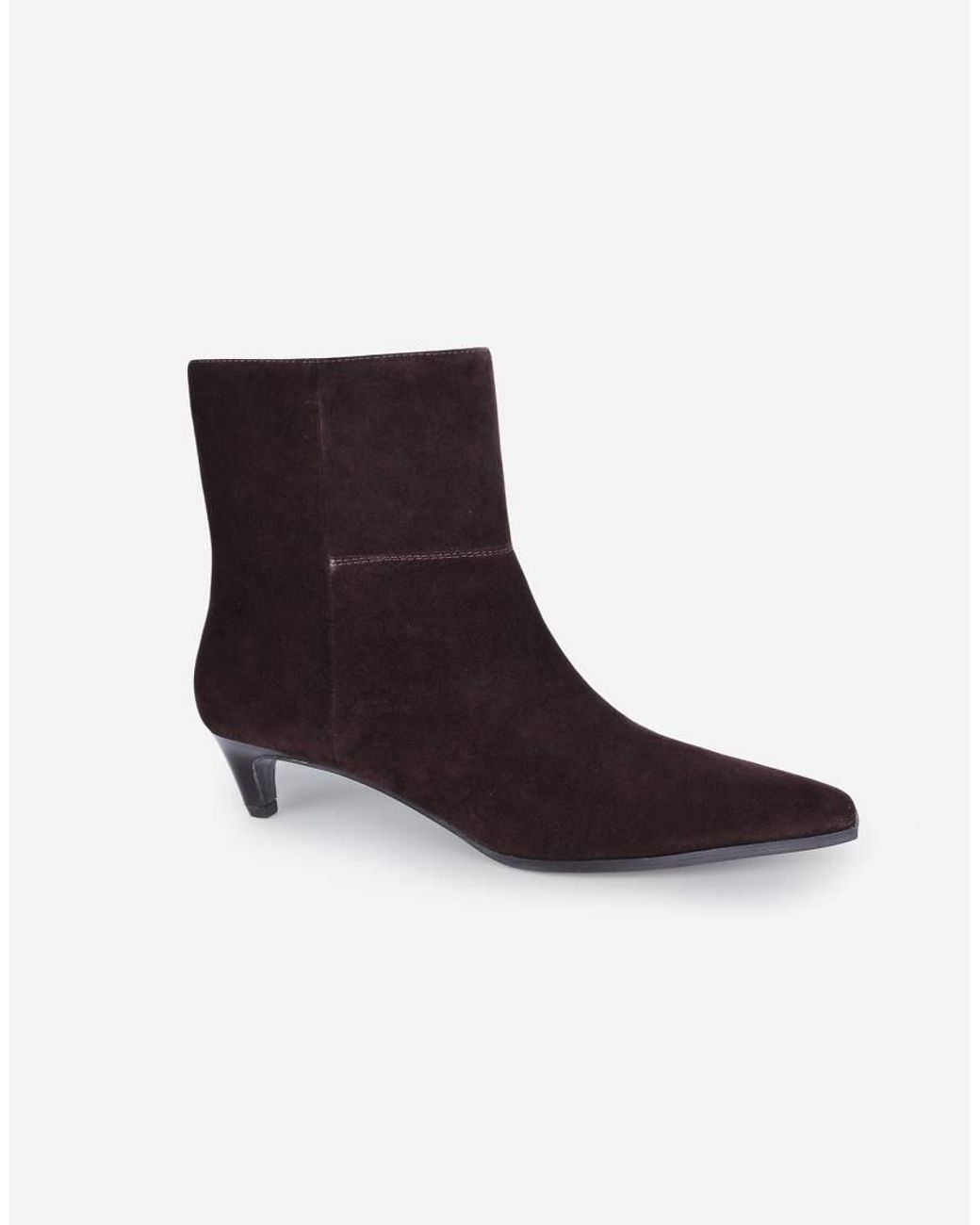OFF THE HOOK Brown Pheonix Suede Kitten Heel Ankle Boots