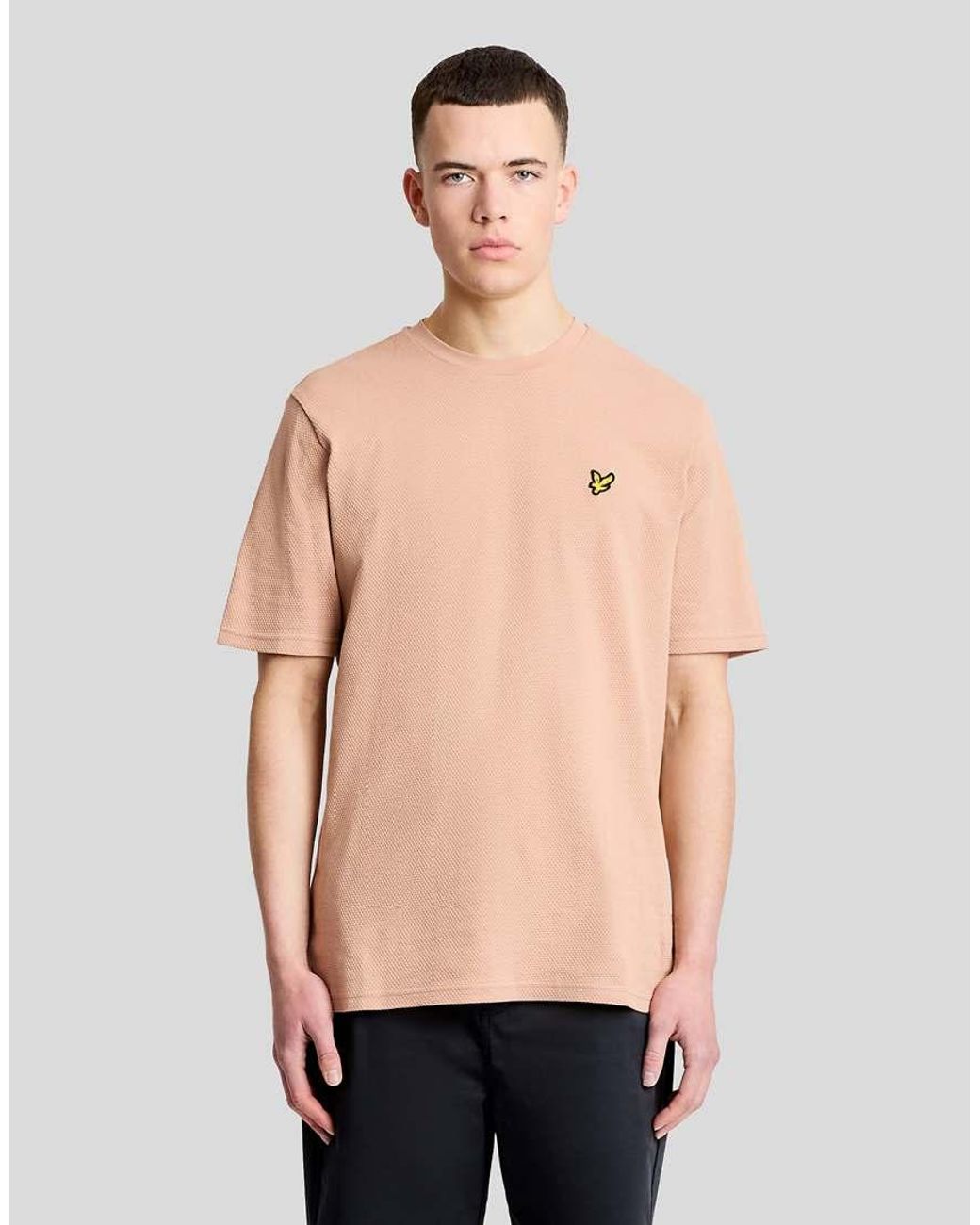 Lyle & Scott Natural Ss T-Shirts Popcorn Jacquard T-Shirt for men