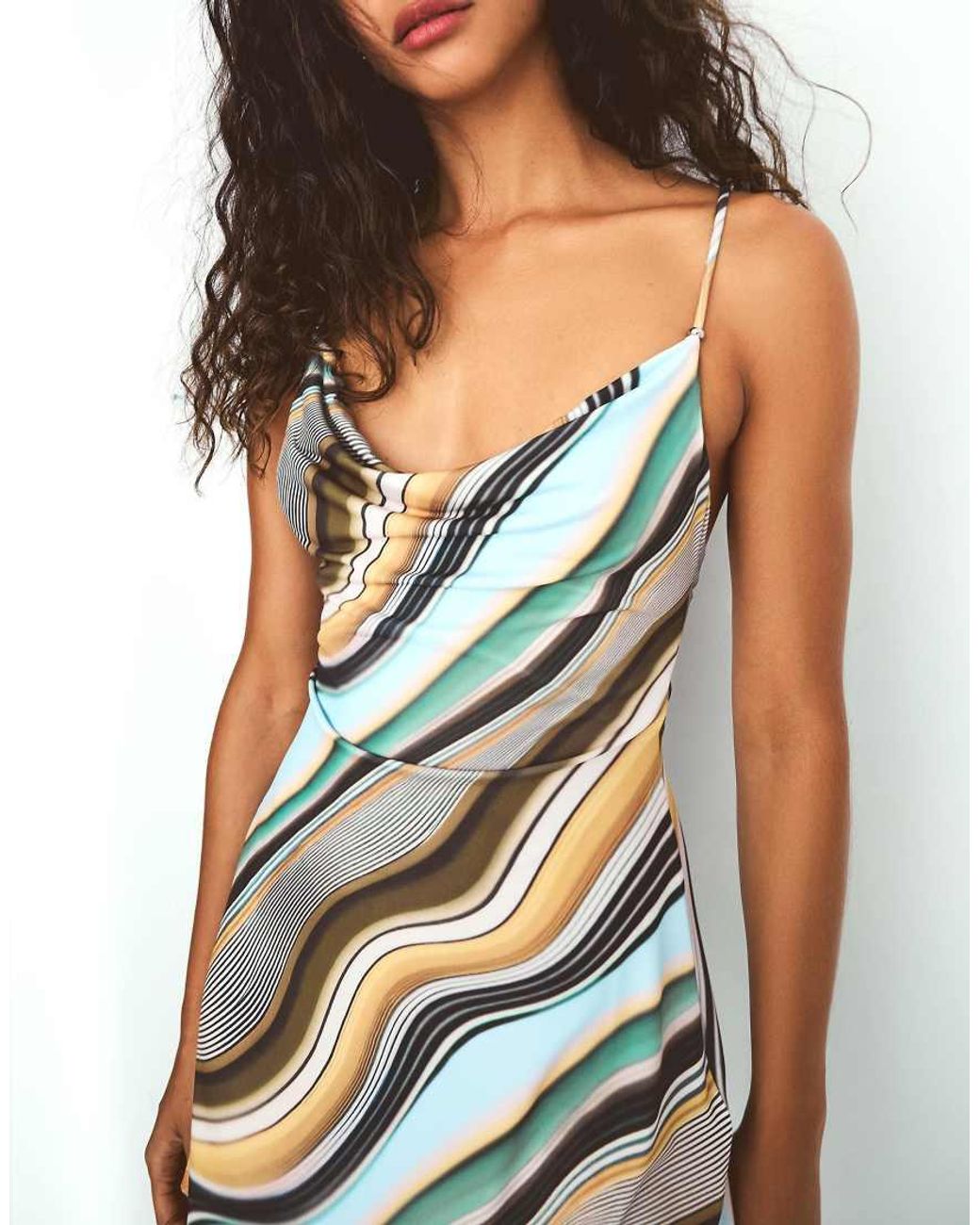 Bershka Blue Mini Halter Dress