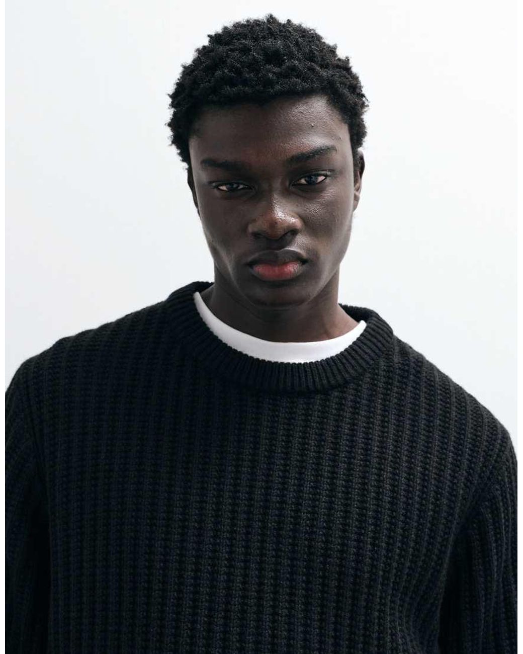 Jack & Jones Blue Ribbed Crew Neck Sweater for men