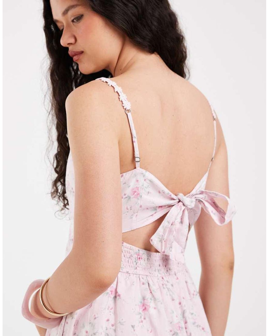 Hollister Pink V Neck Button Through Mini Dress
