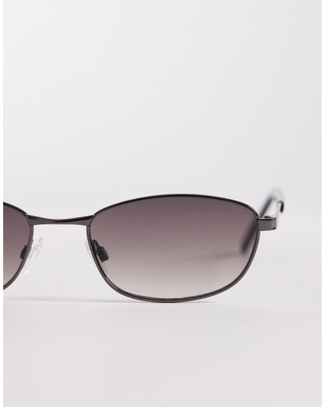 ASOS Metallic Rectangle Metal Sunglasses for men