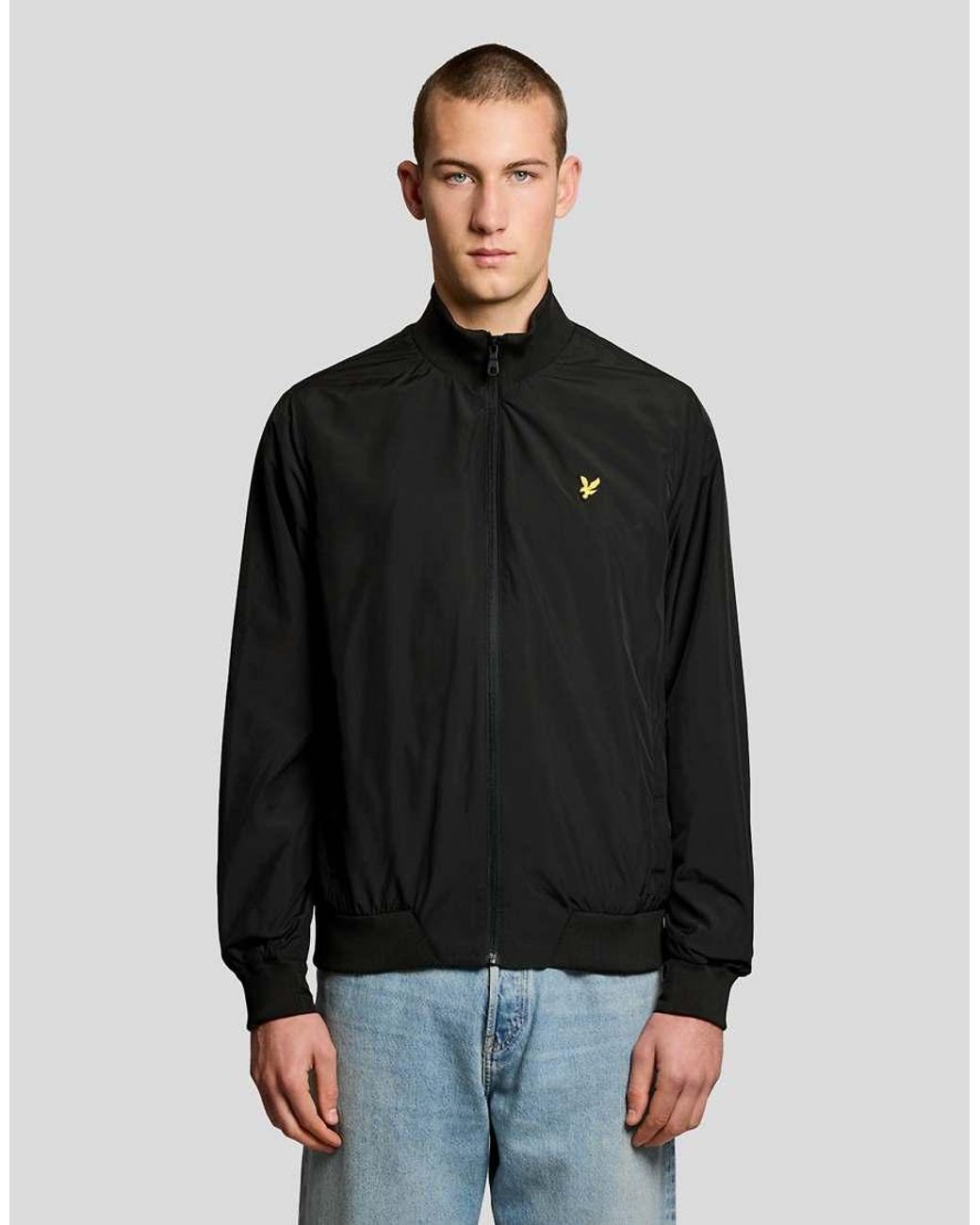Lyle & Scott Black Mid Jackets Funnel Neck Shell Jacket for men