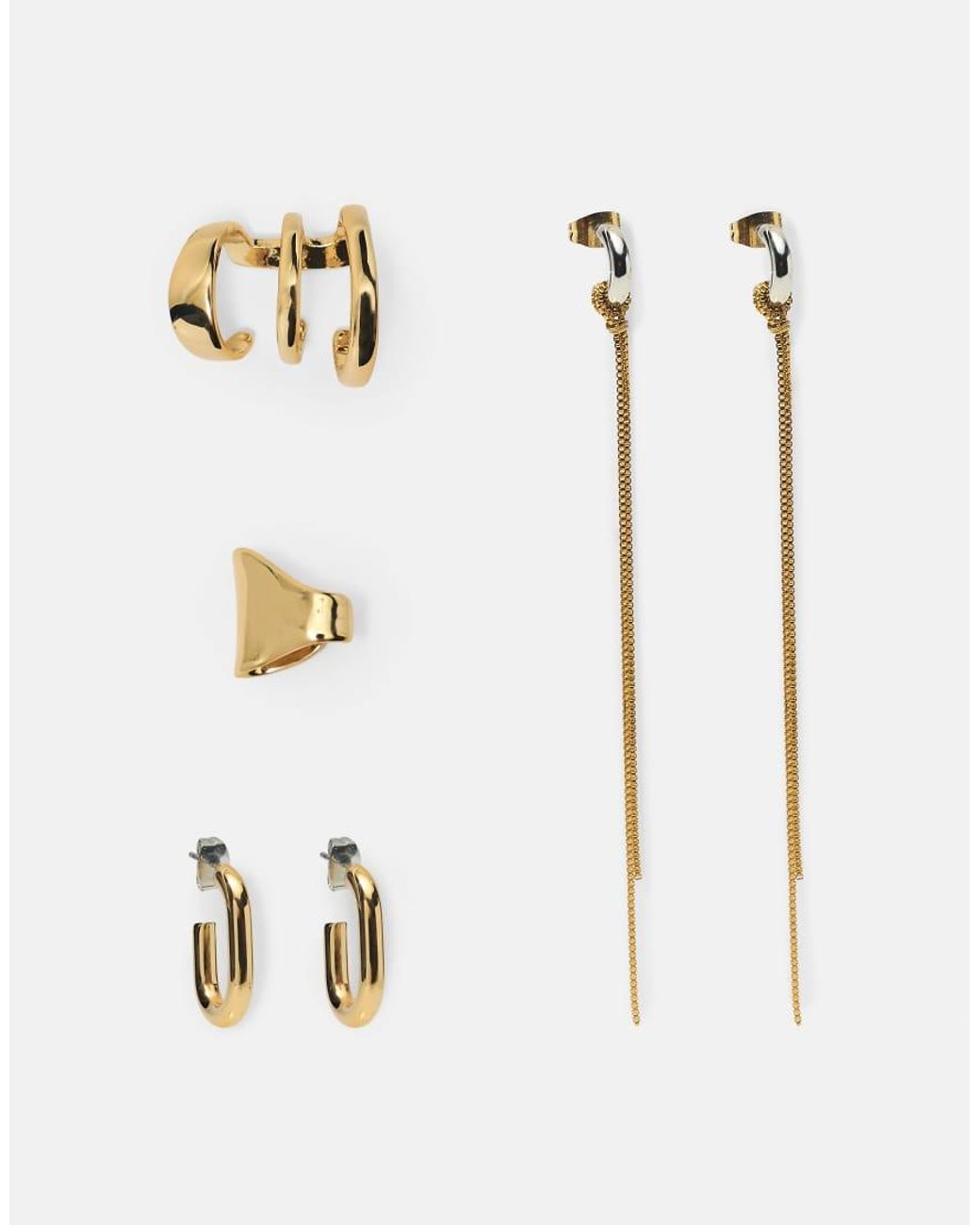 Confezione Da 6 Orecchini Ear Cuff di Pull&Bear in White