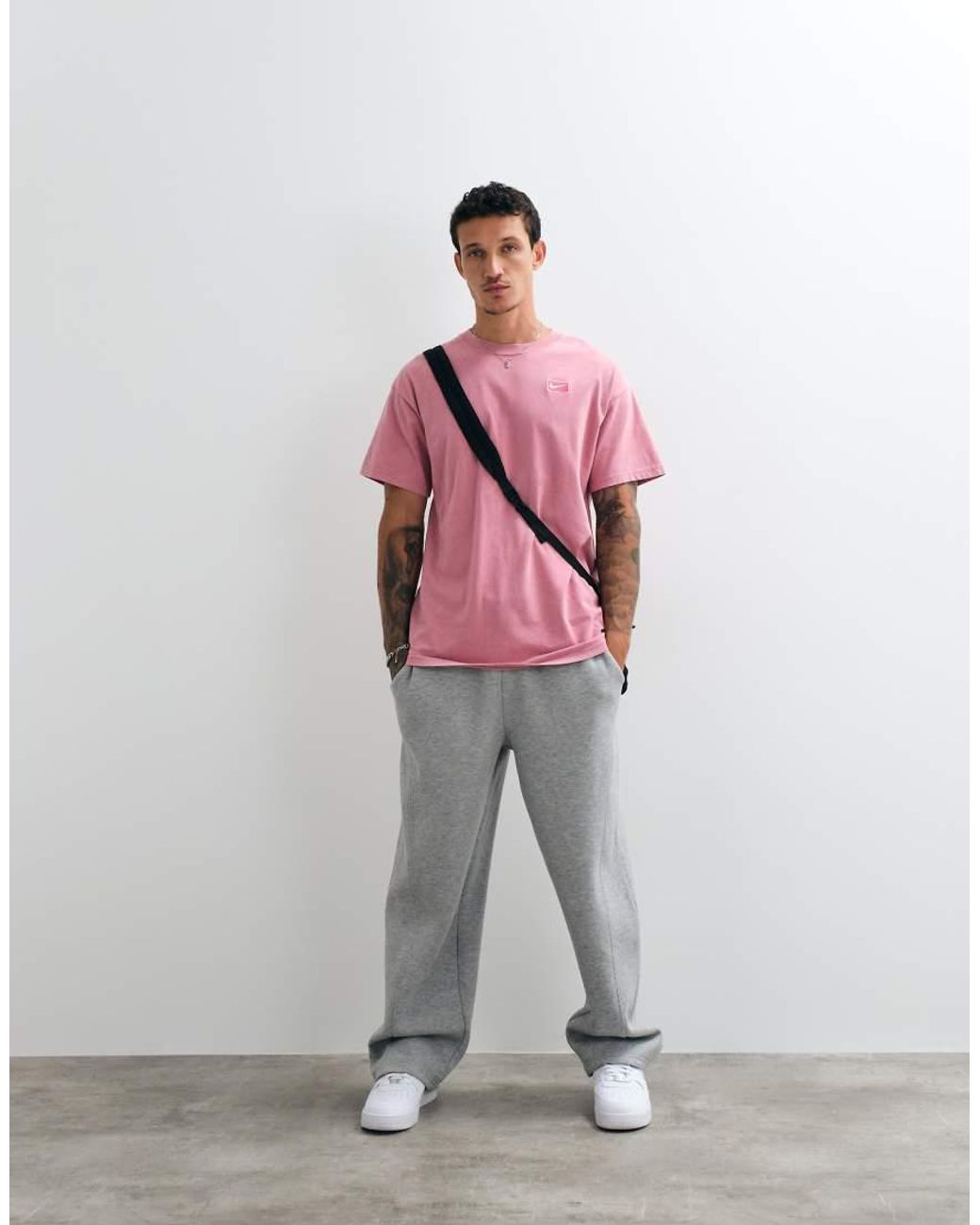 Nike Pink Street Large Bubble Logo Backprint Oversized T-shirt for men