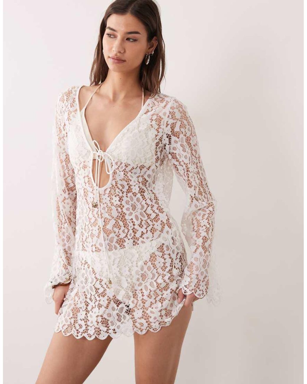ASOS Pink Molly Lace Mini Beach Sundress