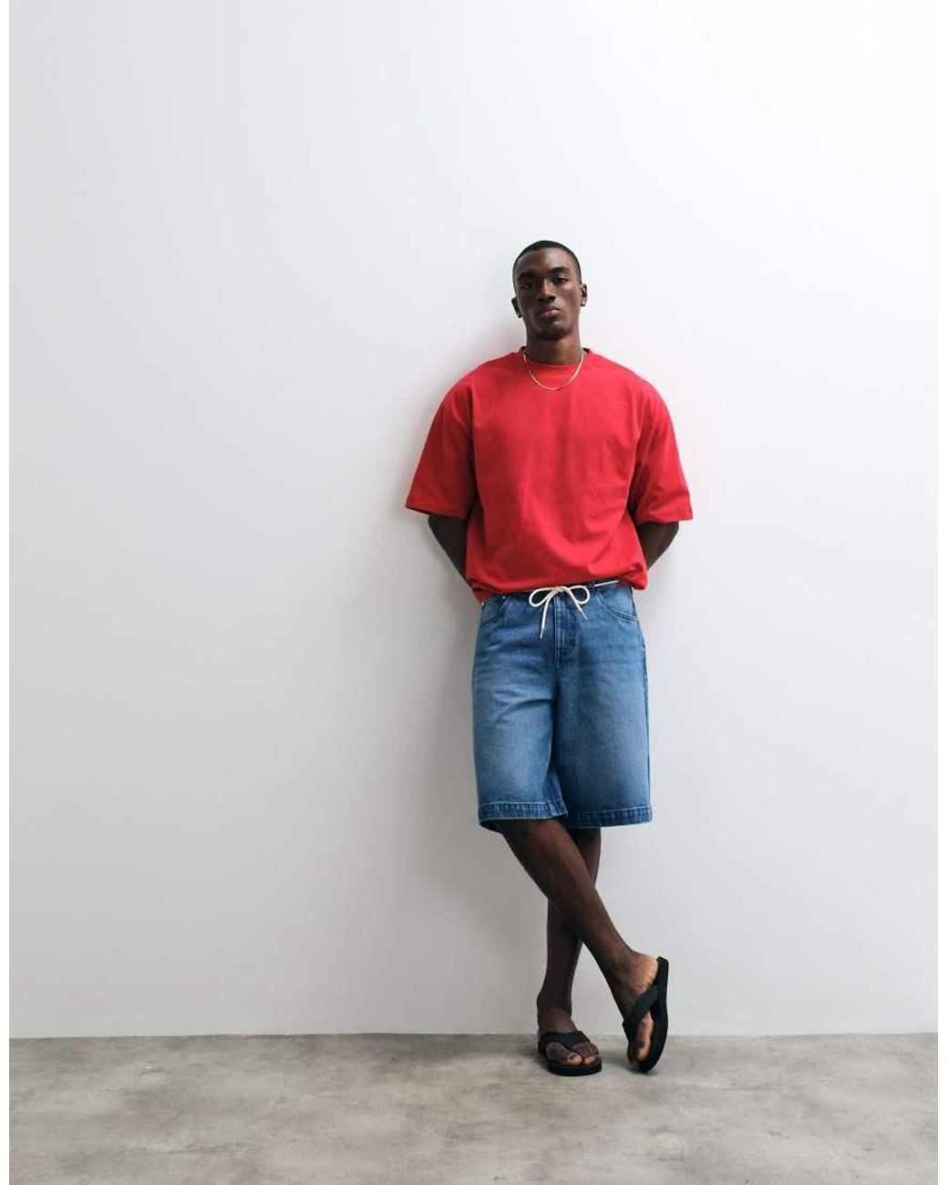 ASOS Red Heavyweight Oversized T-shirt for men