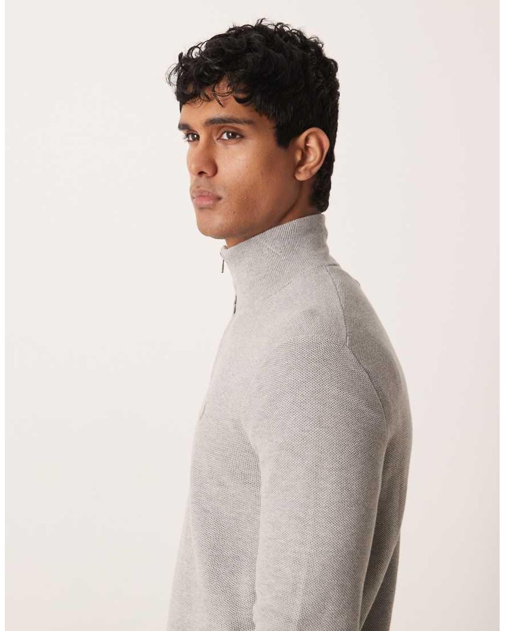 Polo Ralph Lauren Gray Icon Logo Zip Up Jumper for men