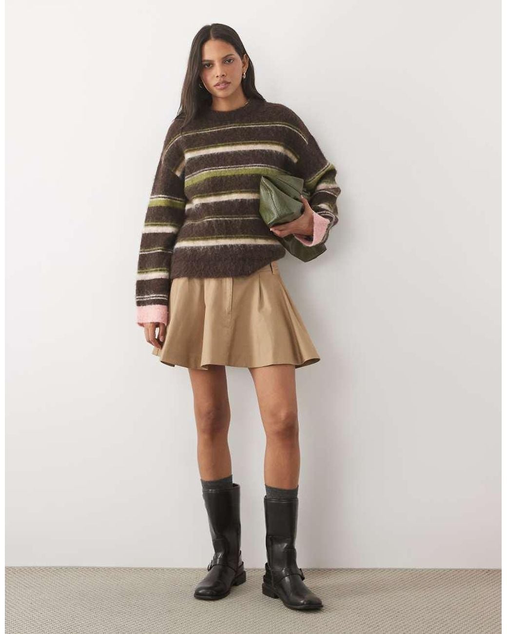 Object Brown Brushed Fluffy Knit Jumper