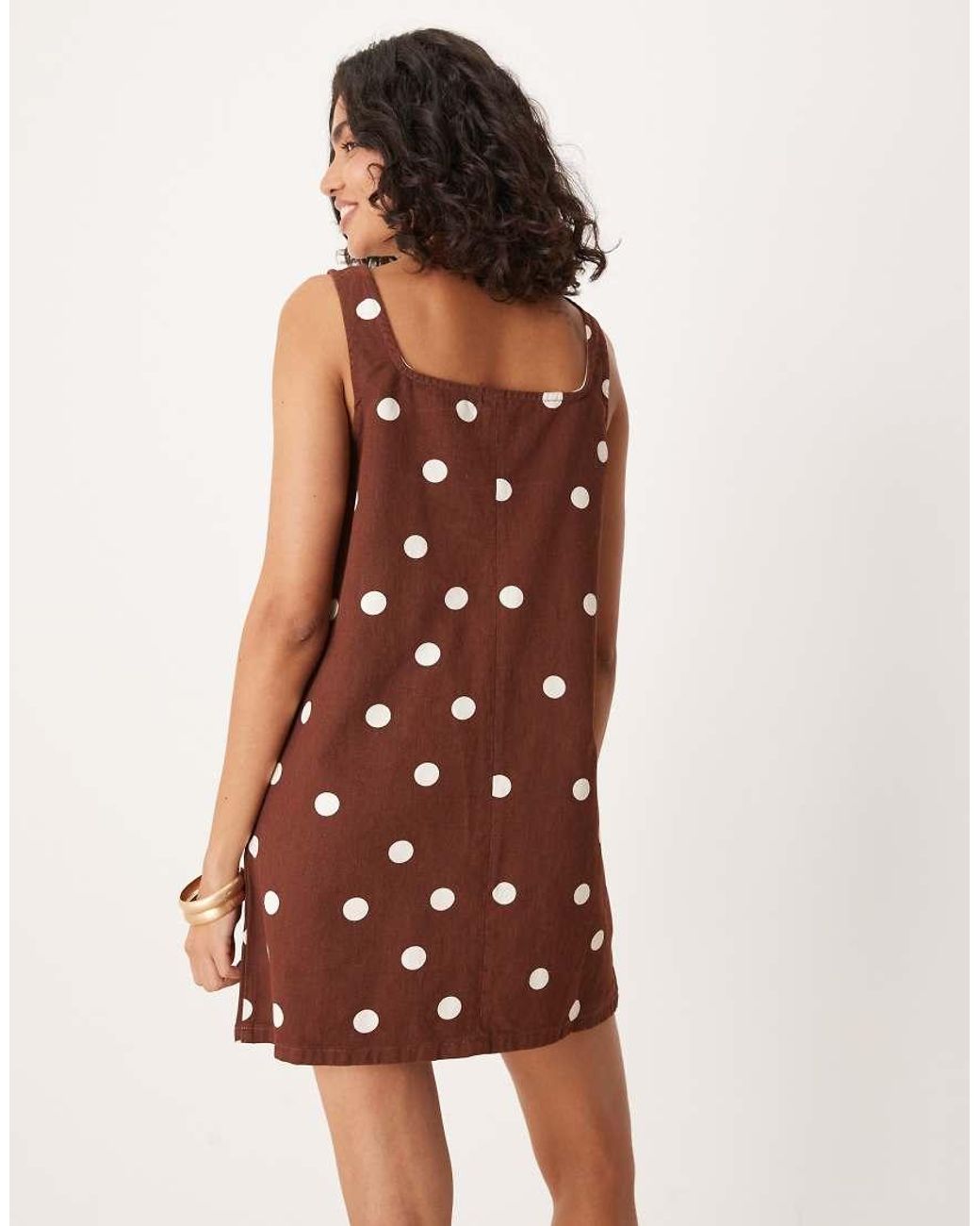ASOS Red Square Neck Denim Mini Dress