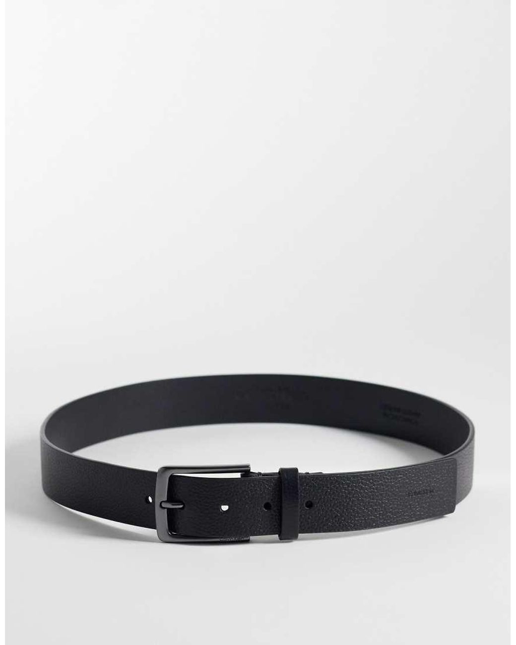 Calvin Klein Gray Grain Buckle Belt 35Mm for men