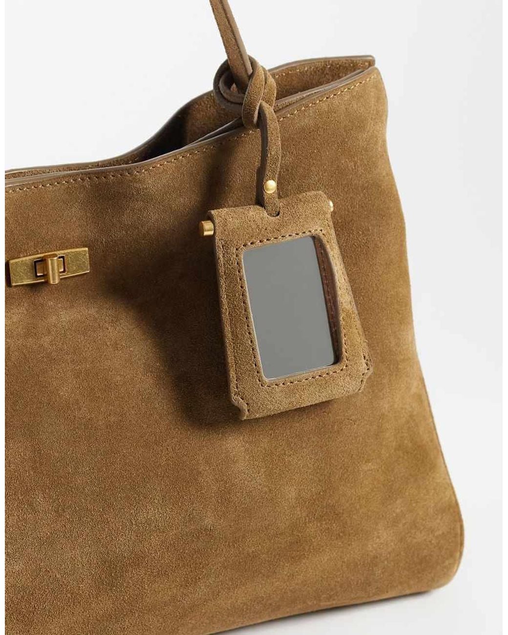 Mango Brown 100% Leather Suede Shoulder Bag