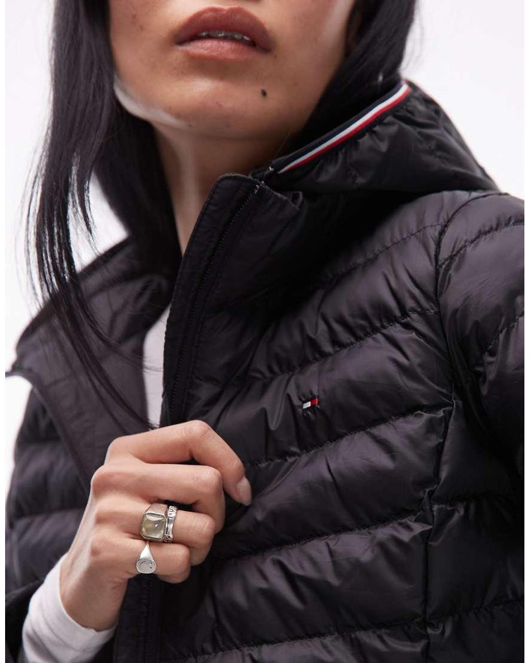 Tommy Hilfiger Black Global Stripe Padded Jacket