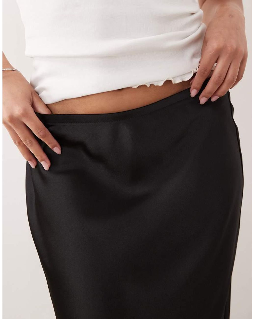 New Look White Satin Bias Maxi Skirt