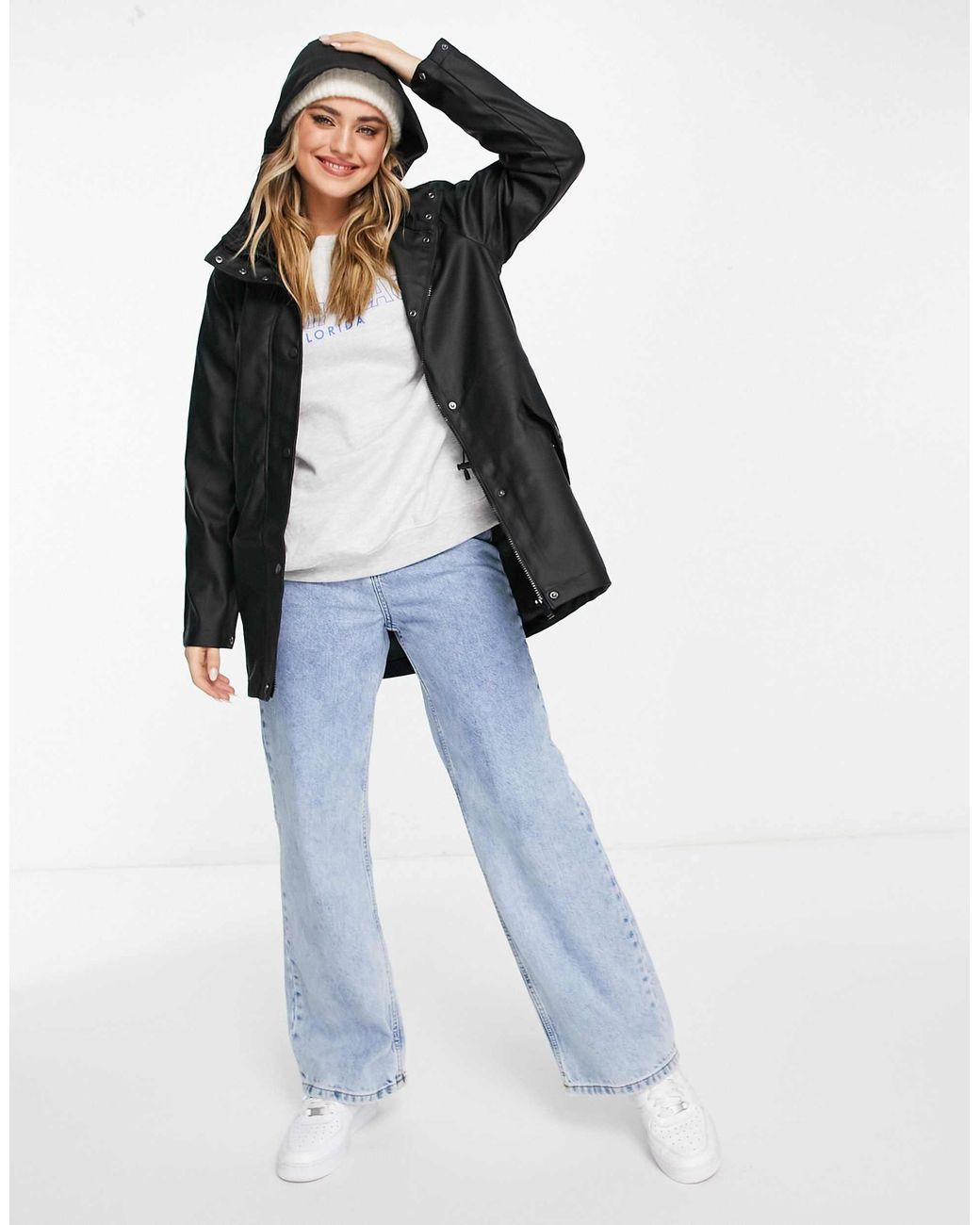 Vero Moda Black Hooded Rain Jacket