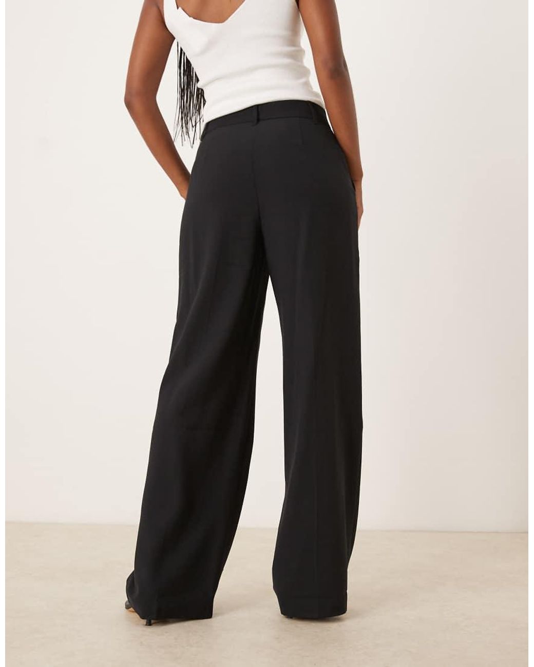 Mango Natural Straight Pleat Front Tailored Trouser