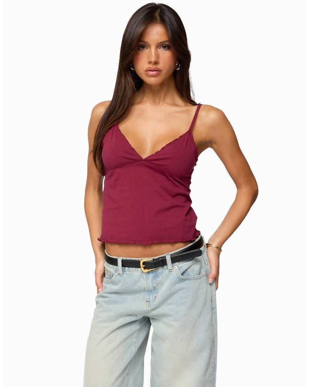 Edikted Red Glendon Babydoll Top