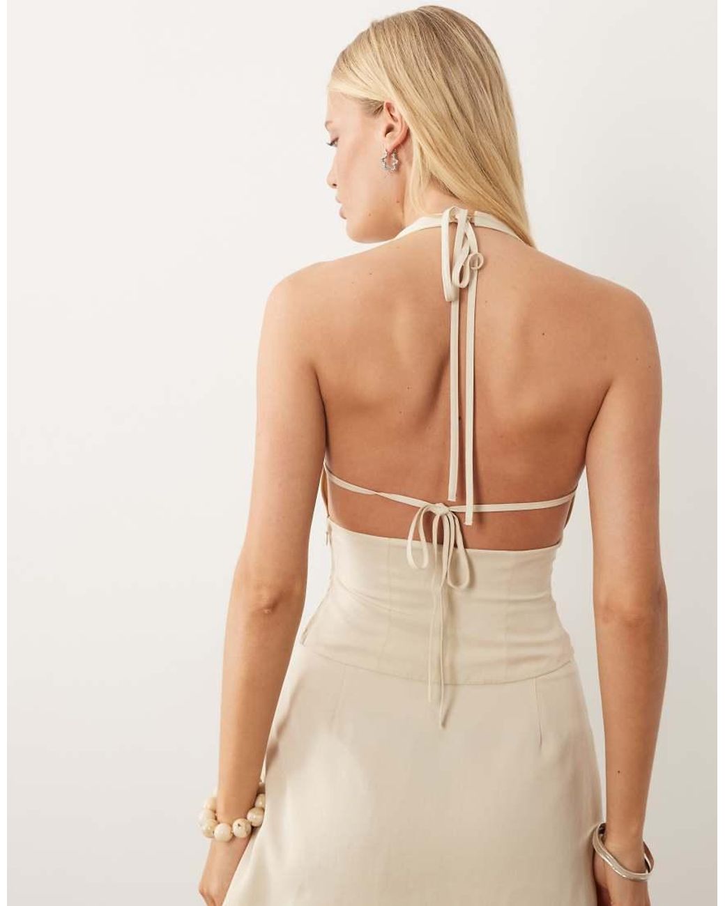ASOS Natural Tie Detail Halter Top