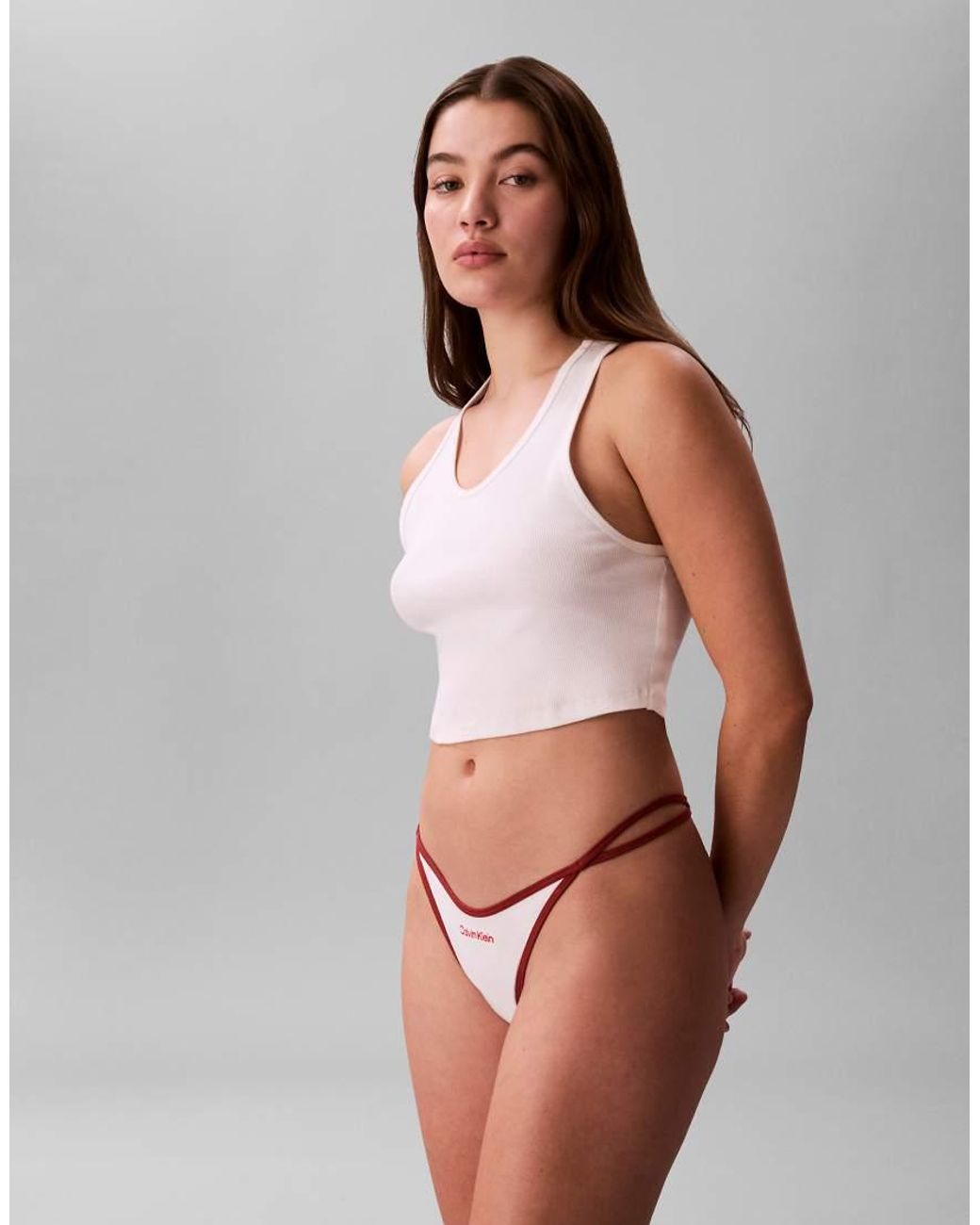 Calvin Klein White Icon Cotton Lite String Lingerie Thong