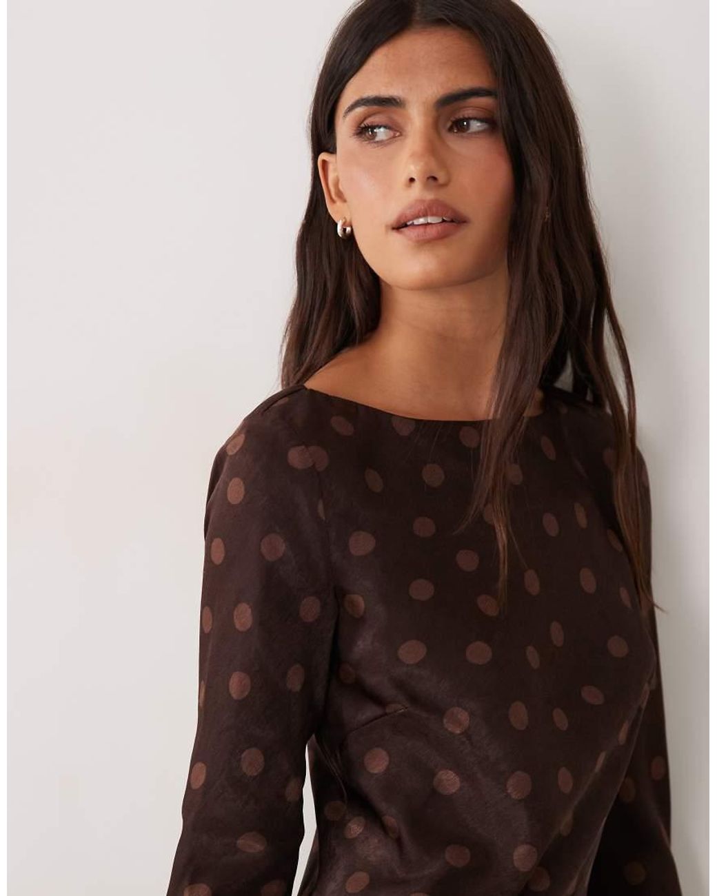 New Look Brown Long Sleeve Mini Dress