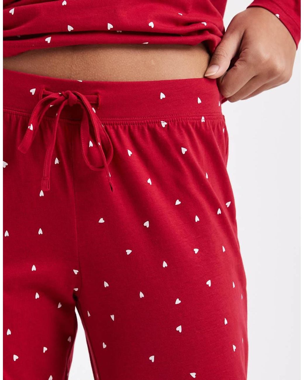 Lindex Red Jersey T-Shirt And Legging Pyjama Set