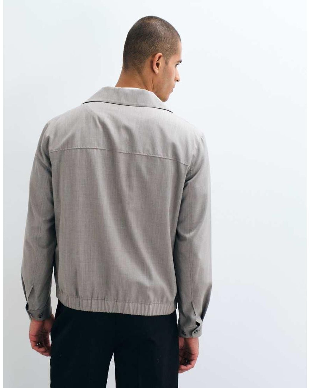 Mango Gray Harrington Jacket for men