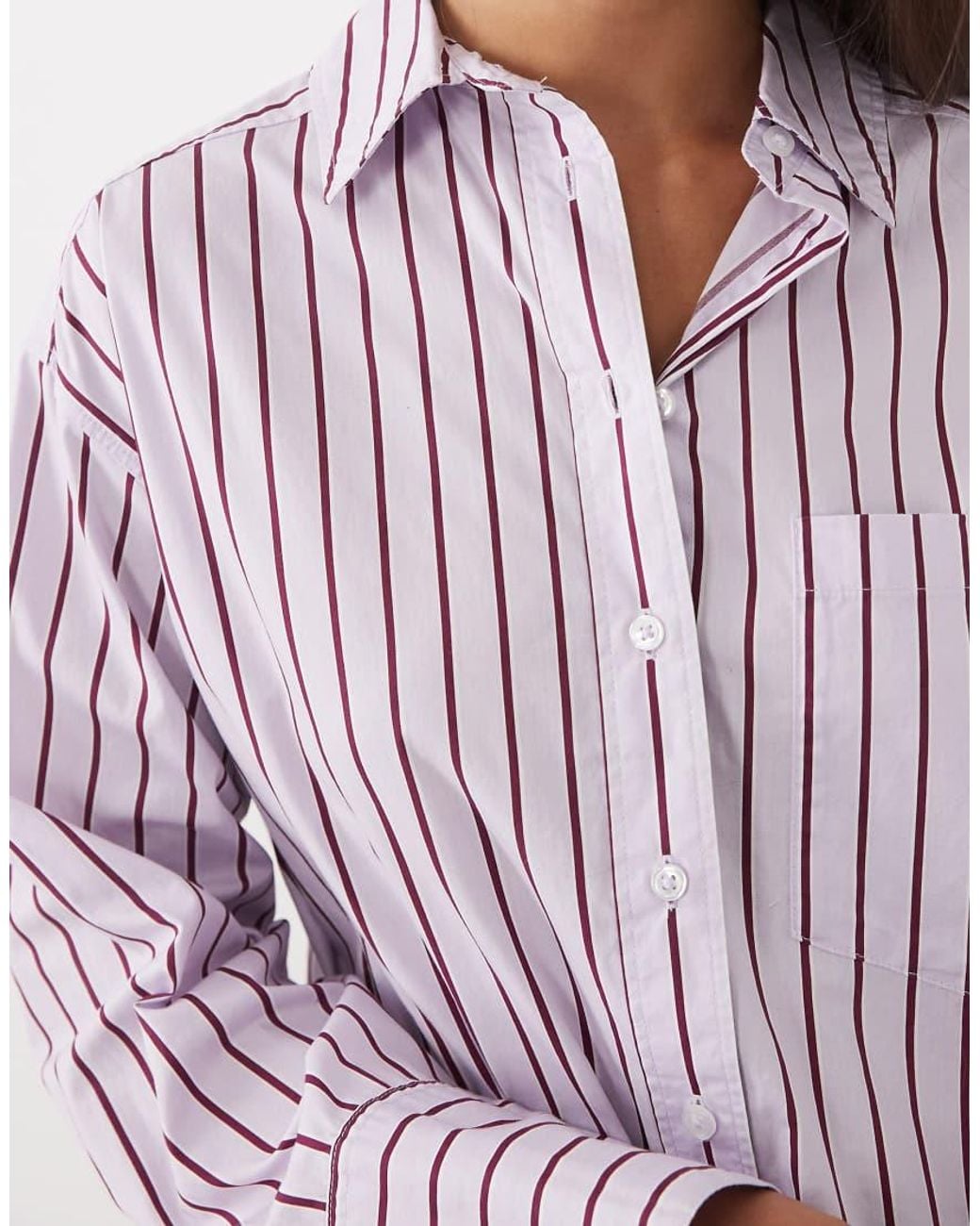 Gina Tricot Purple Oversized Poplin Shirt