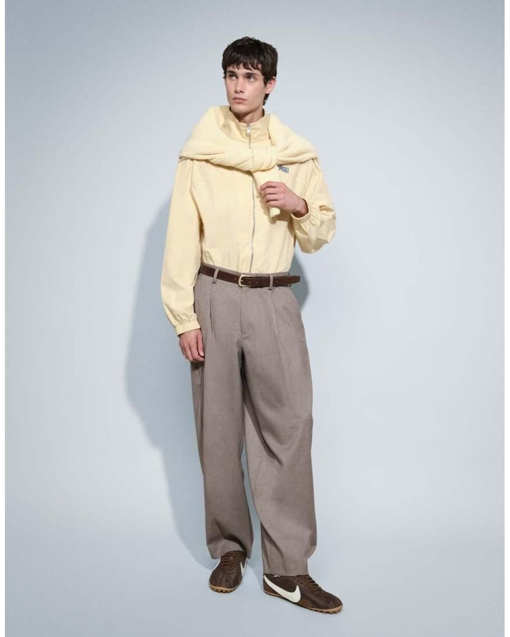 ASOS Gray Wide Barrel Leg Trousers for men