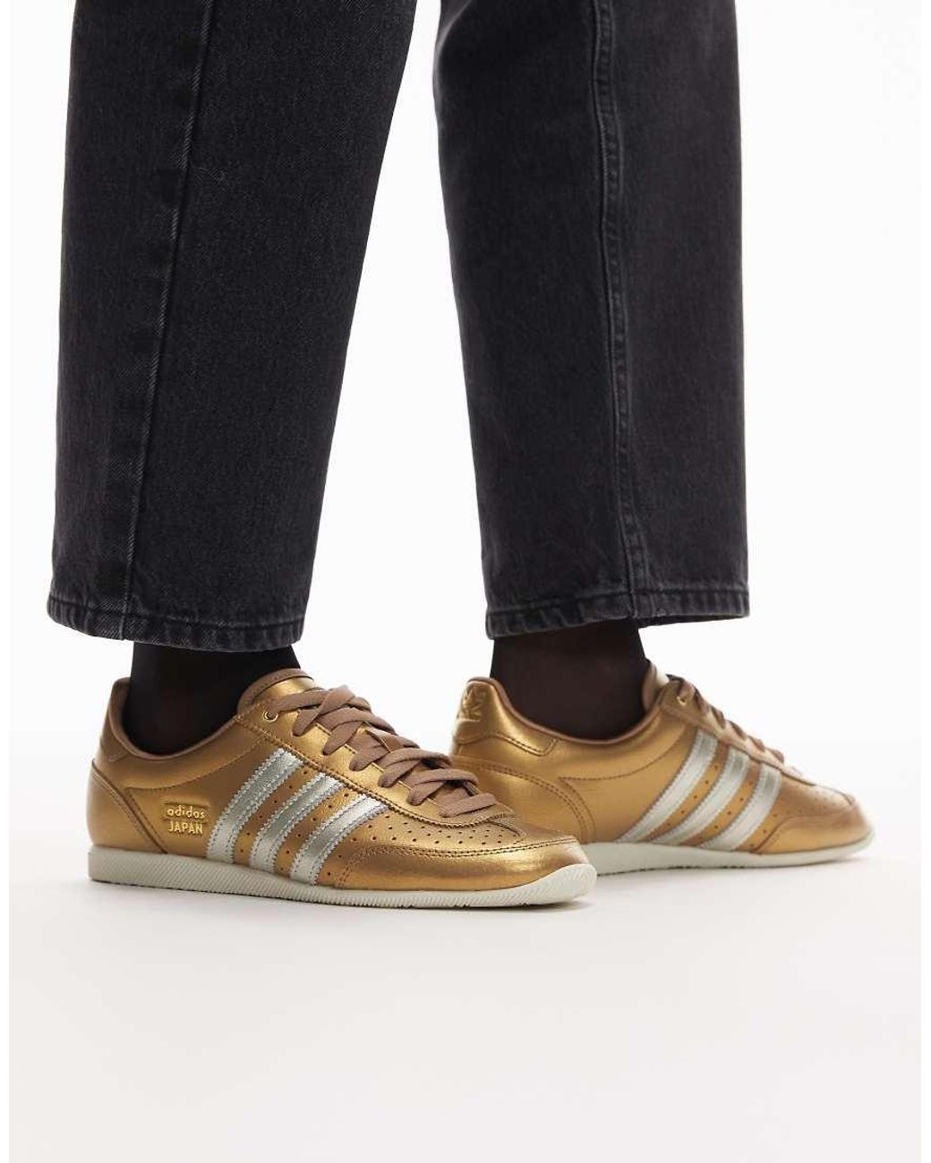 Adidas Originals Black Japan Trainers Metallic Gold And Silver Stripe for men