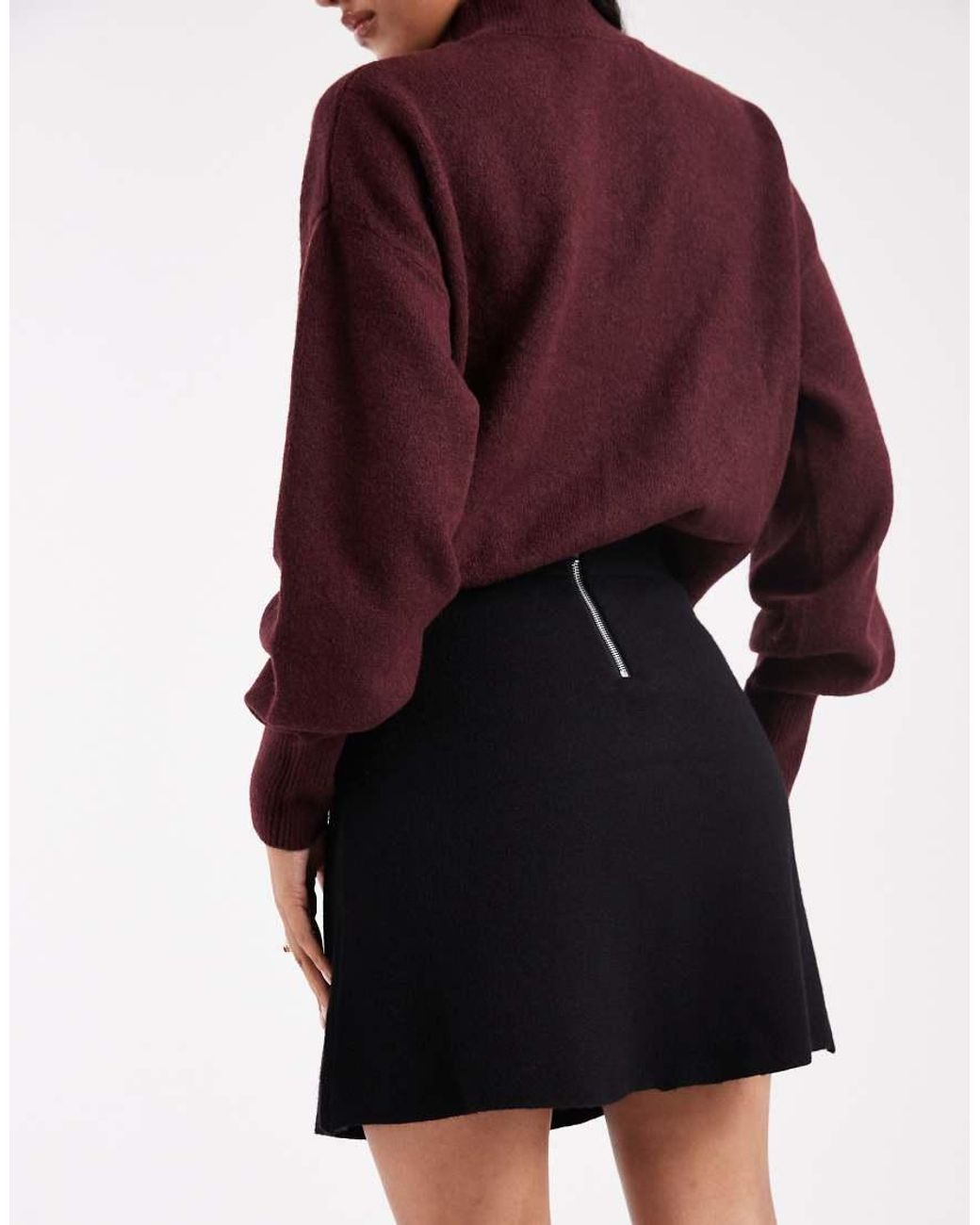Vero Moda Red Knitted Flippy Mini Skirt