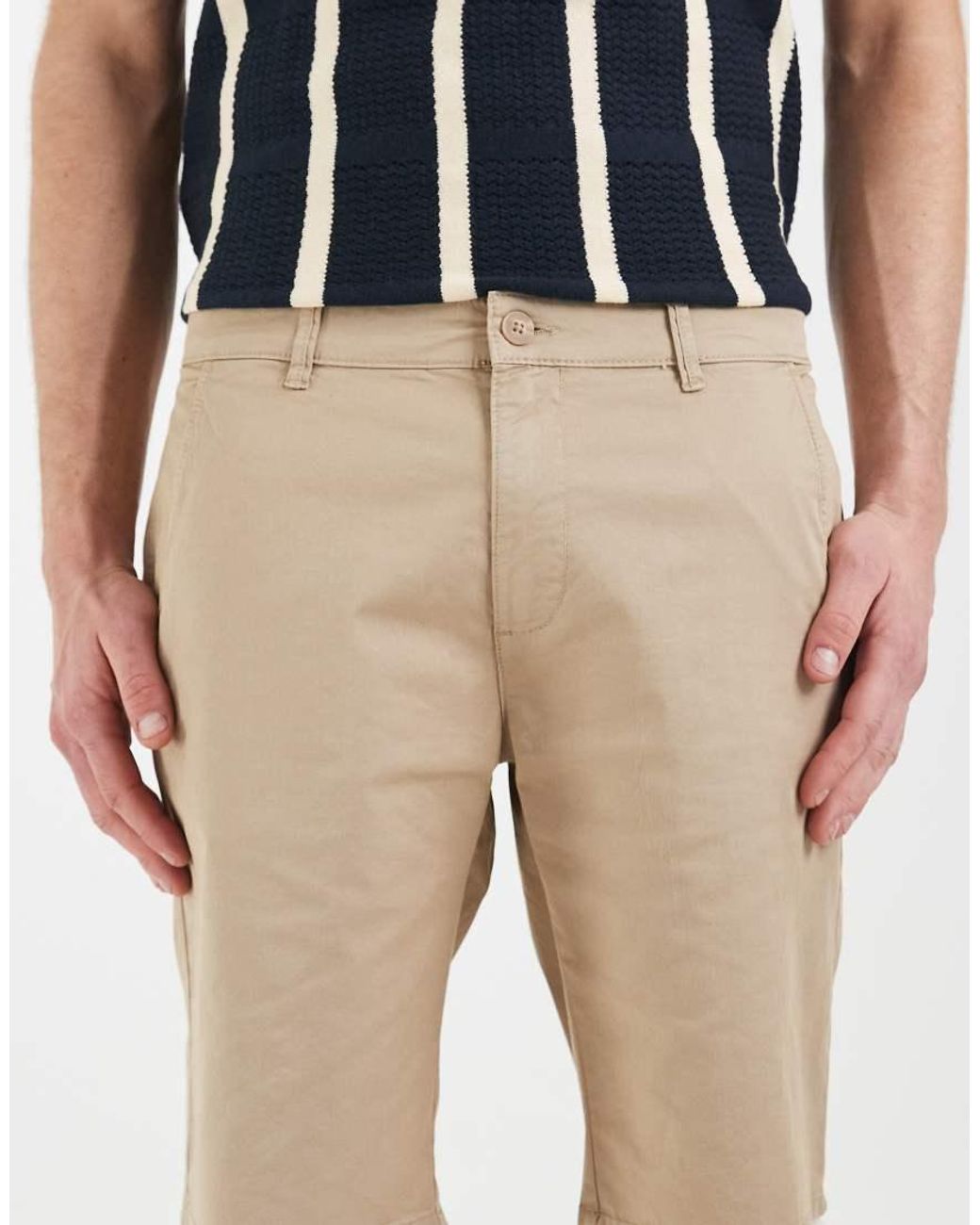 Blend Blue Cotton-Rich Slim Fit Chino Shorts for men
