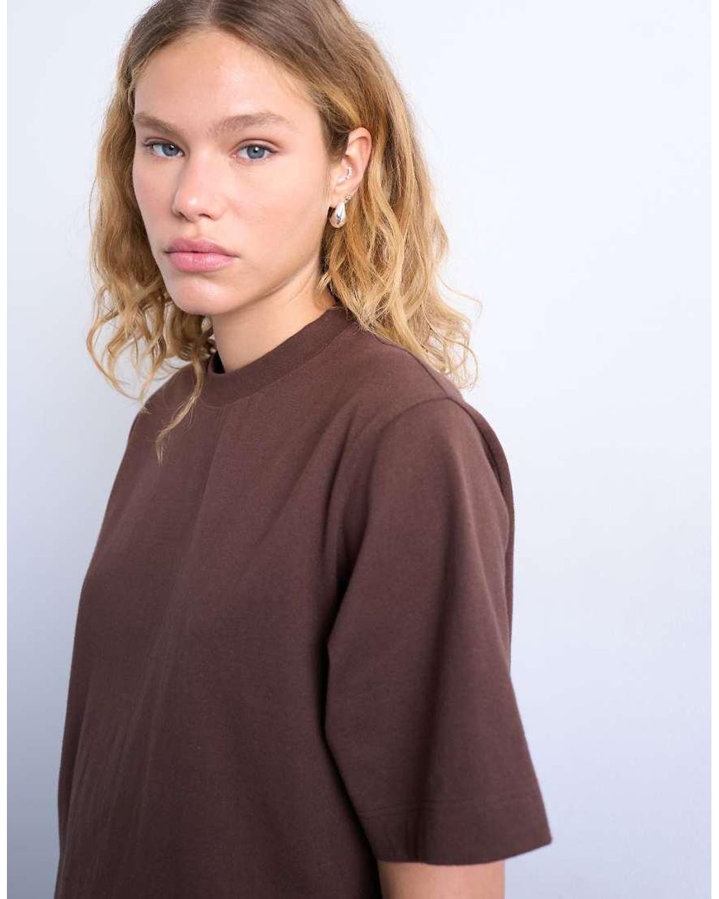 TOPSHOP Brown Premium Basic Short Sleeve Tee