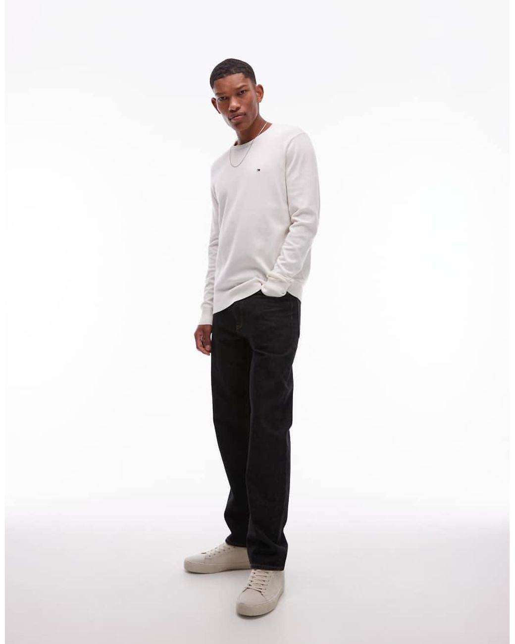 Tommy Hilfiger White Logo Jumper for men