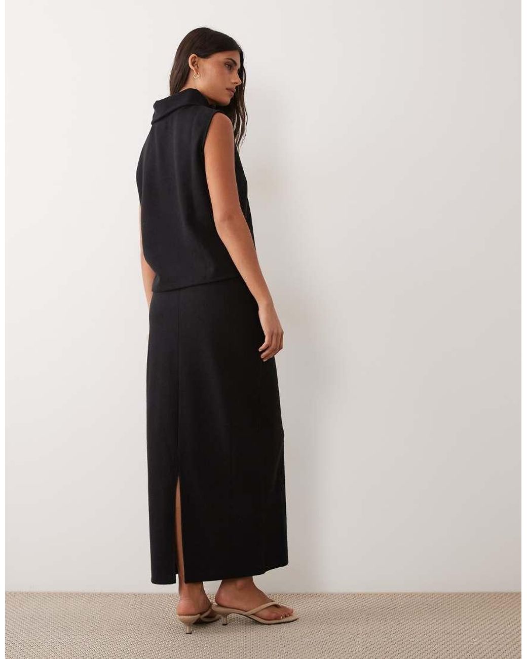 Jdy Black Knit Pencil Maxi Skirt
