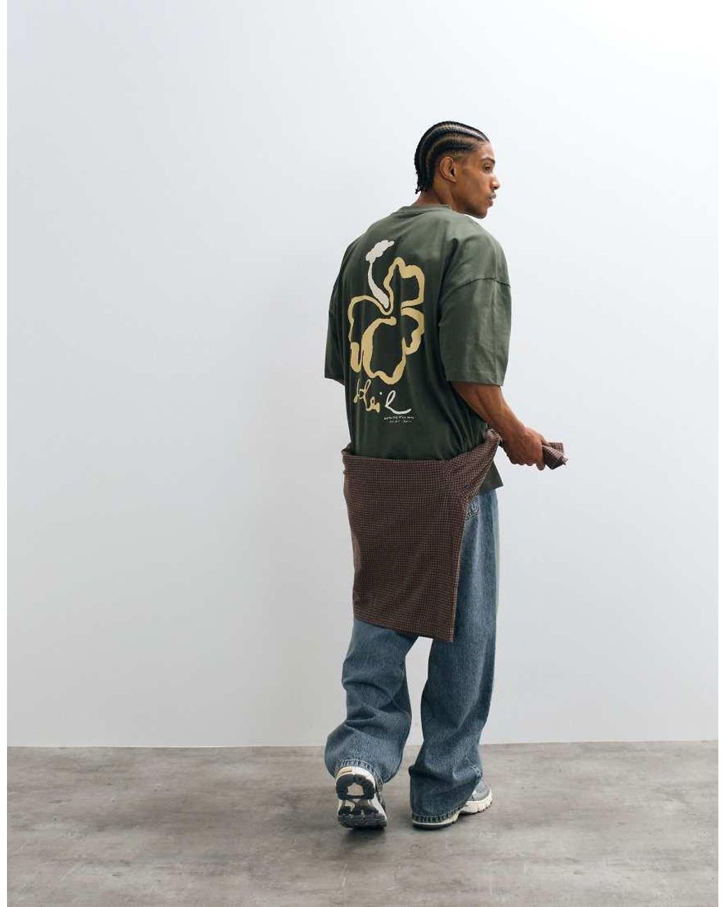 ASOS Green Oversized T-shirt With Floral Print for men