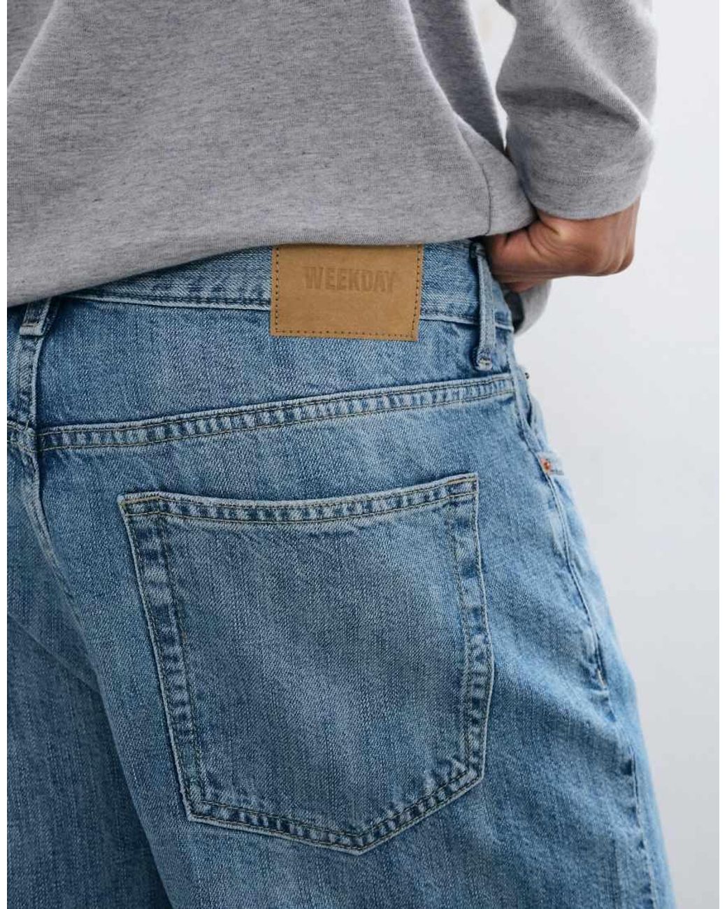 Weekday Blue Galaxy Loose Fit Baggy Jeans for men