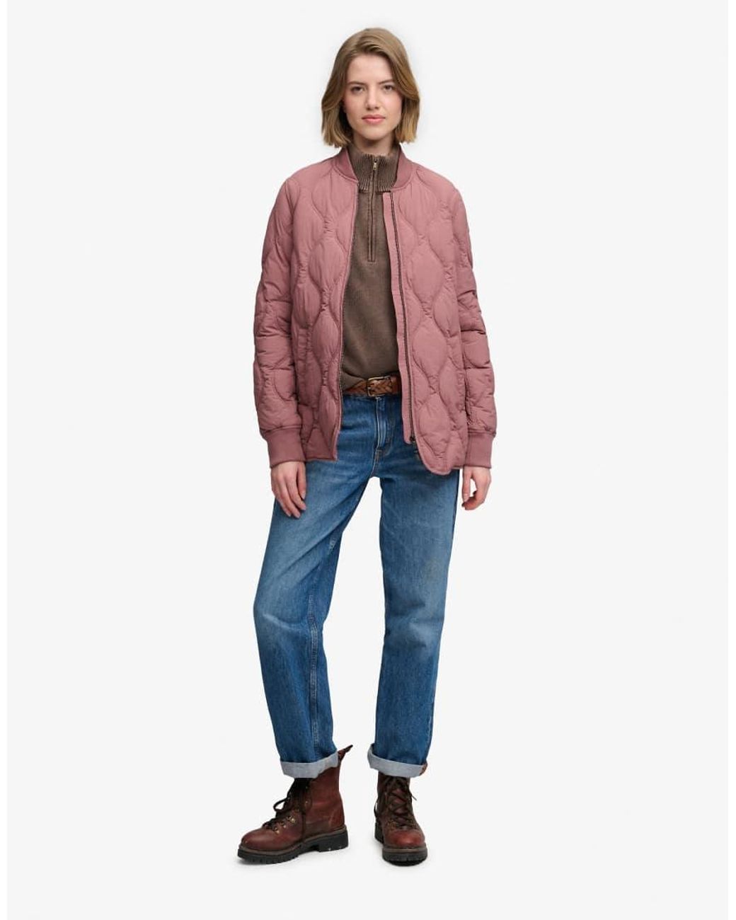 Superdry Purple Short Onion Quilt Liner Jacket
