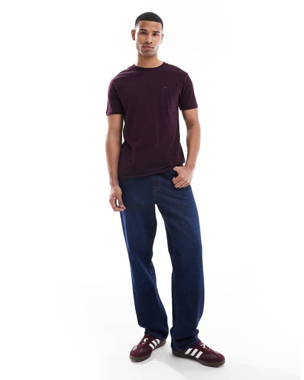 Lee Jeans Purple Slim Fit Pocket T-shirt for men