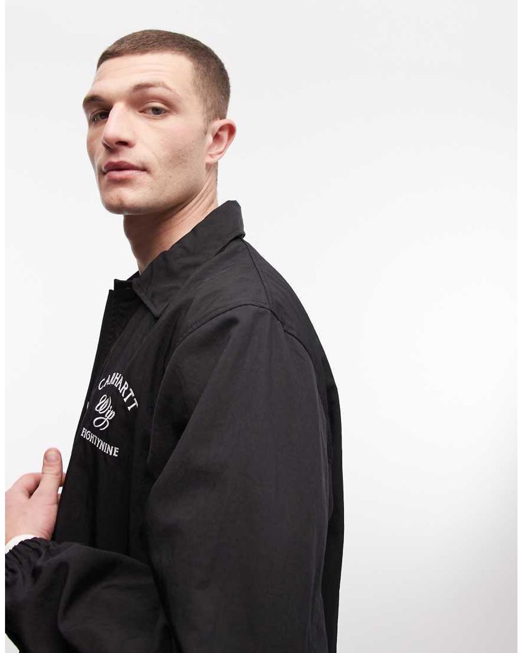 Carhartt Black Eightynine Logo Coach Jacket for men