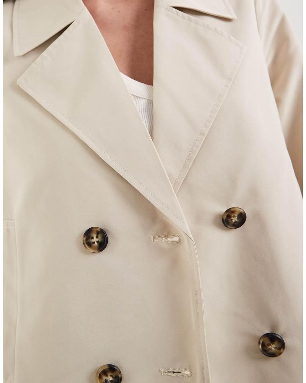 Vero Moda Natural Lightweight Cropped Trench Coat