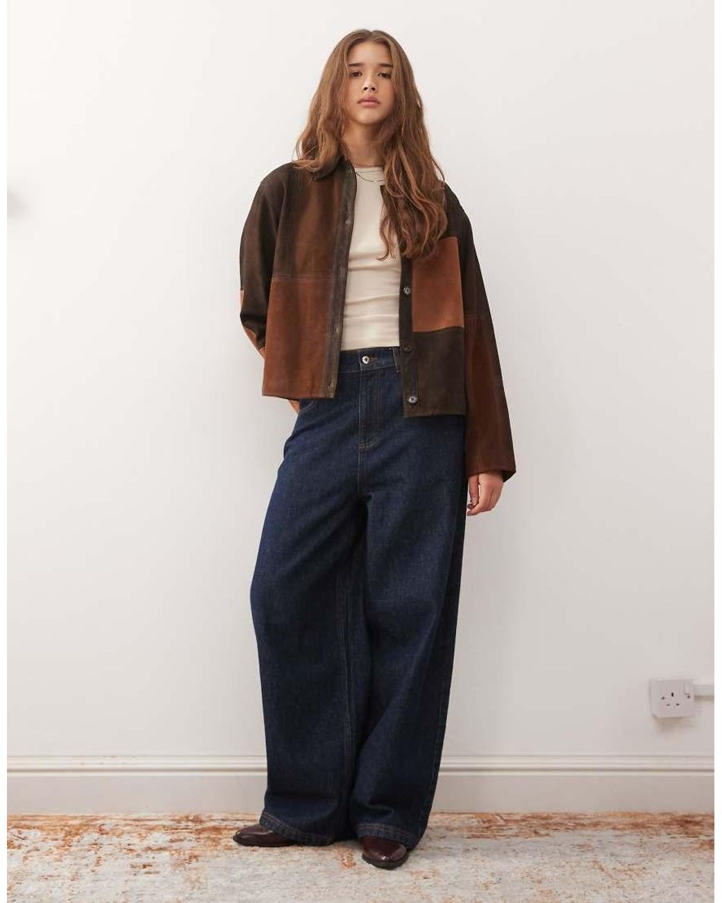 Reclaimed (vintage) Brown Premium Real Suede Panelled Collar Jacket