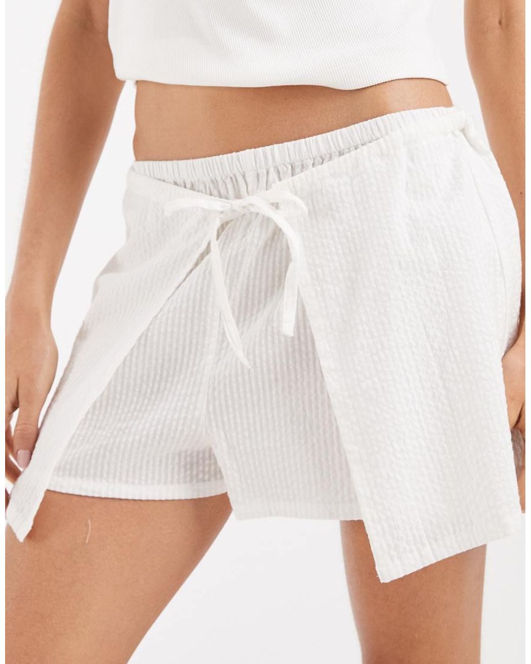 Neon Rose White Mini Skort
