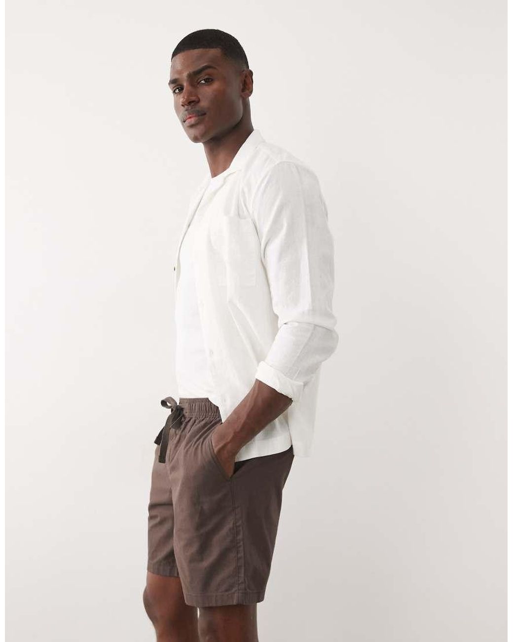 ASOS Pink Linen Blend Short for men